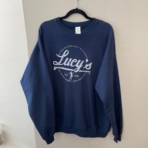 Lucy's Retired Surfer's Bar & Restaurant Navy Pullover Sweatshirt